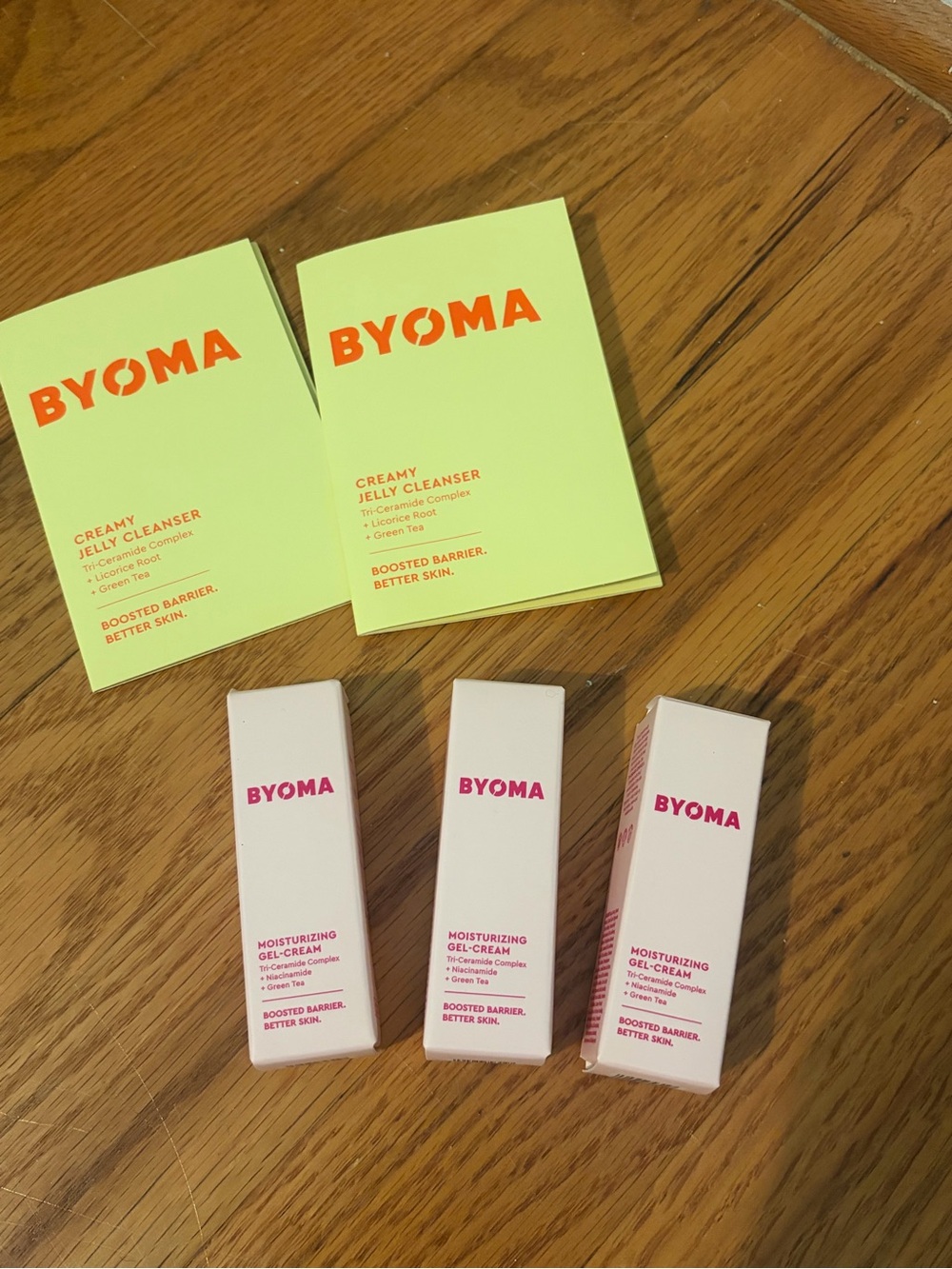 Bundle of 5! BYOMA Creamy Jelly Cleanser & Moisturizing Gel-Cream Skincare set
